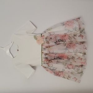 Zunie girls floral dress Ivory/multi color size 5